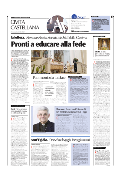 Avvenire - pagina diocesana del 06/09/2020